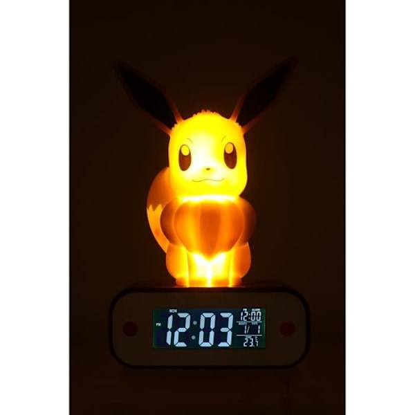 POKEMON herätyskelloradio Eevee LED-lamppu Gul