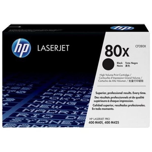 Original HP 80X sort højtydende toner til LaserJet Pro M401/M425 - HP CF280X