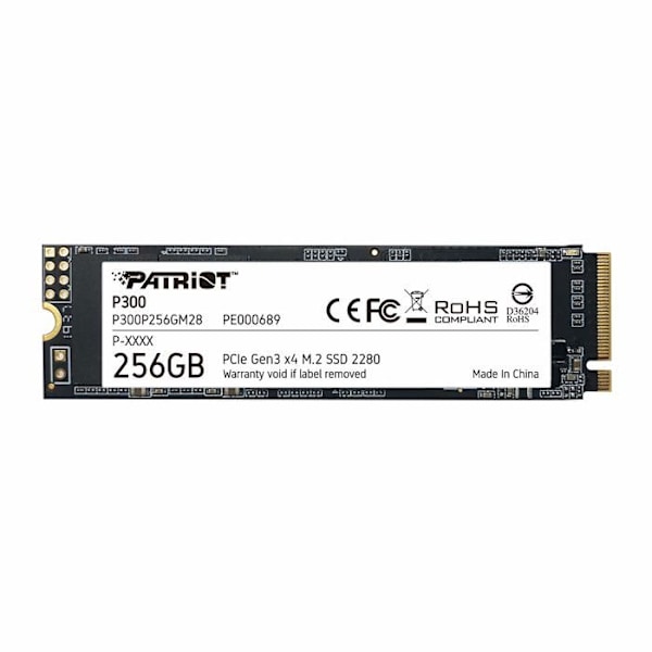 Patriot Memory P300P256GM28 M.2 256GB PCI Express NVMe SSD (Patriot P300 256GB M.2 2280 PCIe NVMe SSD) - 0814914026519