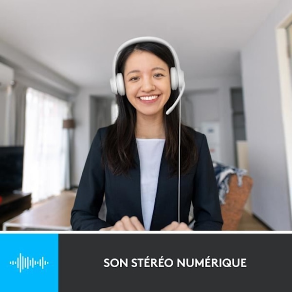 Hovedtelefoner - Kablet - Logitech - H390 - Stereo, Integreret mikrofon, Støjreducerende - Hvid hvid