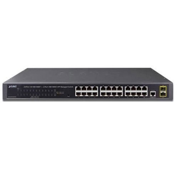 Planet GS-4210-24T2S, Managed Network Switch, L2, Gigabit Ethernet (10-100-1000), 1U Sininen