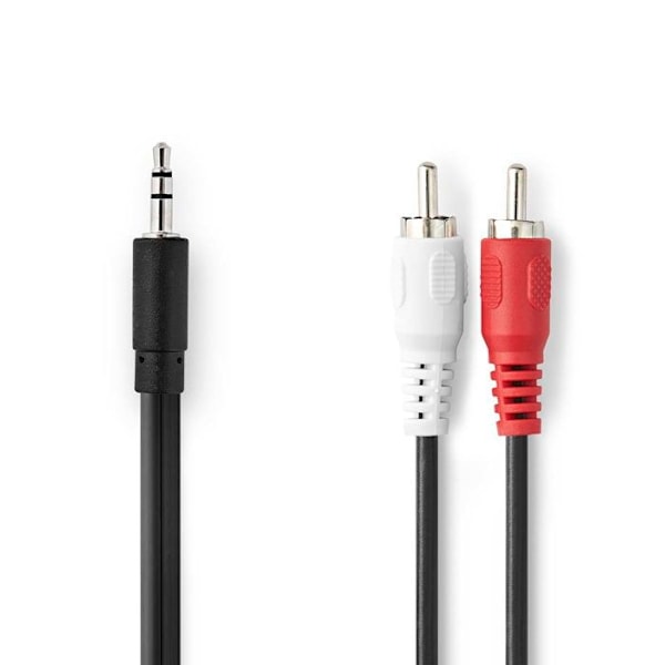 Nedis Stereo -miniliitinäänikaapeli (M) RCA:han (M) 1,5 m musta pyöreä