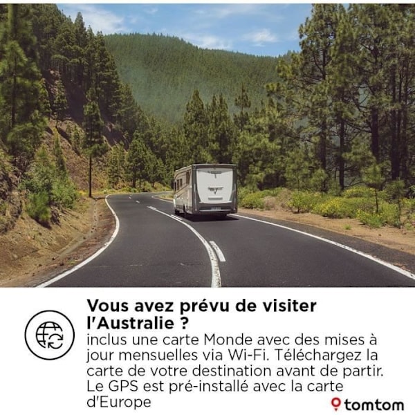 TomTom - GO Camper Max 2. sukupolvi - GPS matkailuautoille, vaunuille ja henkilöautoille - 7 tuumaa - Omistetut kiinnostavat kohteet - Maailmankartta