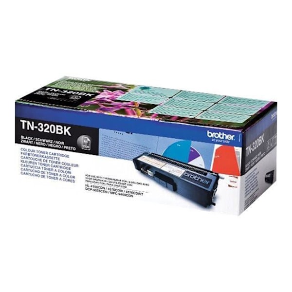 Brother TN320BK tonerpatron sort til Brother DCP-9055, DCP-9270, HL-4140, HL-4150, HL-4570, MFC-9460