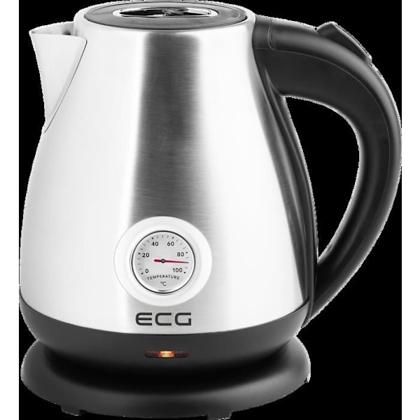 Elkedel - ECG - RK 1705 Metallico - 1,7 L - Rustfrit stål - Temperatursensor ROSTFRITT STÅL/SVART
