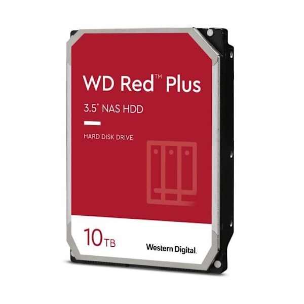 WD Red™ Plus - Sisäinen NAS-kiintolevy - 10 Tt - 7200 rpm - 3,5" (WD101EFBX)