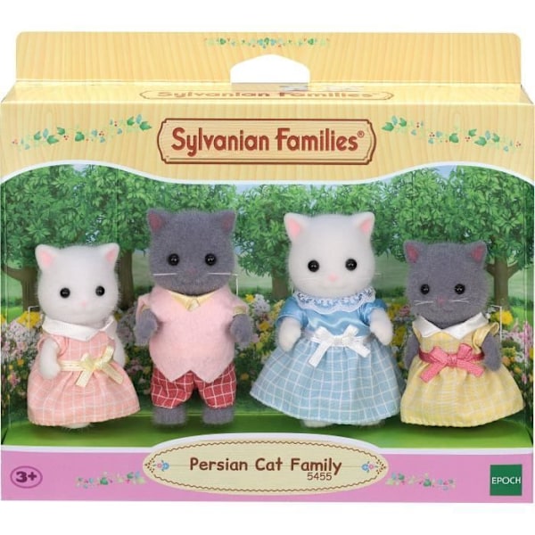 SYLVANIALAISET PERHEET - Persiakissaperhe - 4 nivellettyä ja pukeutunutta hahmoa - Lapsille 3-vuotiaille Flerfärgad
