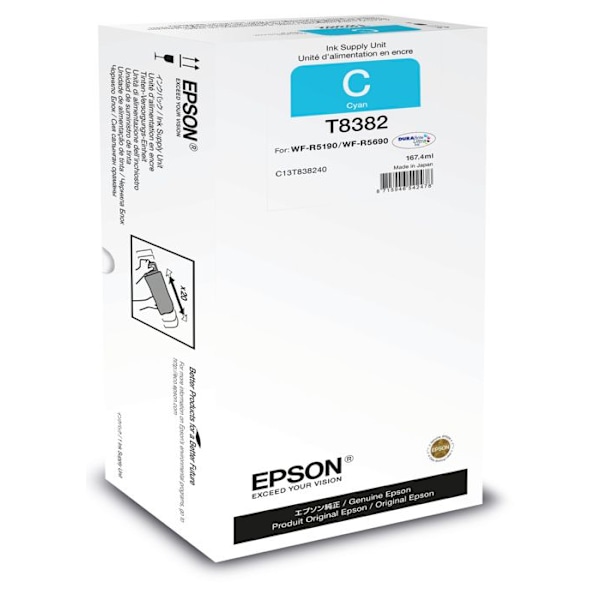 EPSON T8382 täyttömuste - 167,4 ml - Syaani - WorkForce Pro WF-R5190, WF-R5690