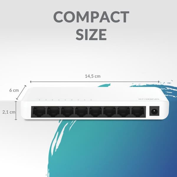 Switch Ethernet - STARK - SW8000P - 8 portar Gigabit - 10/100/1000 Mbps - Lätt installation