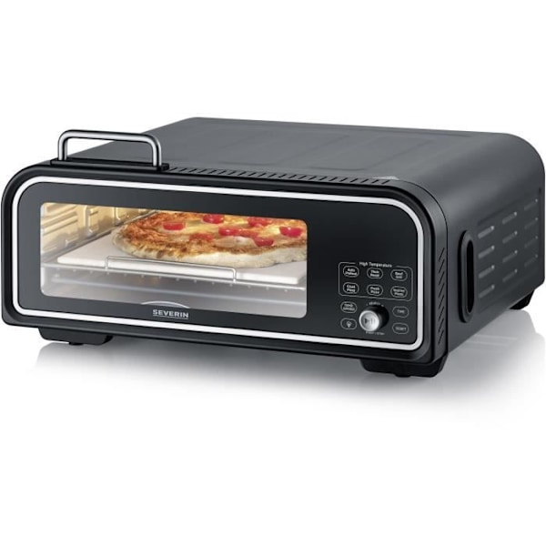 Pizzauuni - SEVERIN - PG8575 - 2000 W - 18 L - Pizzakivi Ø29 cm - Säädettävä lämpötila sort