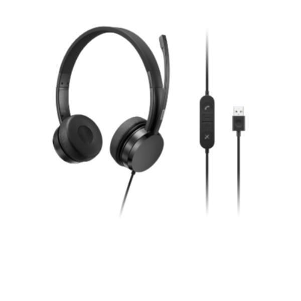 Hovedtelefoner - LENOVO - Para T - Intra-aurikulære - Kablede - USB Type-A Svart