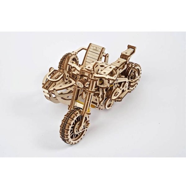 Ugears - Puinen Scrambler UGR-10 -moottoripyörä, jossa sivuvaunu 380 kappaletta