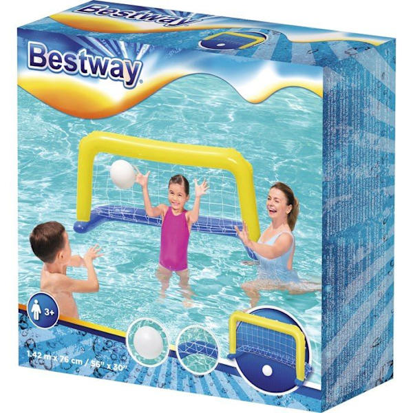 Bestway oppustelige vandpolomål - PVC - Gul og blå - Rektangulær gult och blått