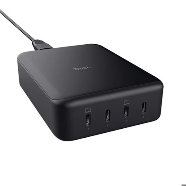 USB-laddare - TRUST - Trust MAXO - Strömförsörjning - 4 x USB-C hona - 240 W - Vägguttag Svart