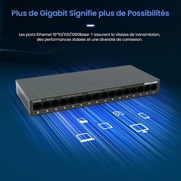 Switch - ethernet hub - Tenda injektor - UK-TEG1016G