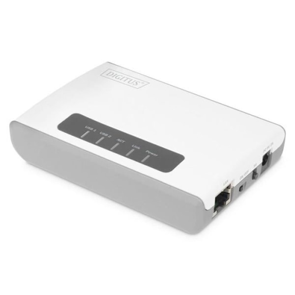 Assmann Multifunction Wireless 300N 2-porttinen verkkopalvelin, USB2.0, verkko-USB-keskitin, tulostuspalvelin - DN-13024