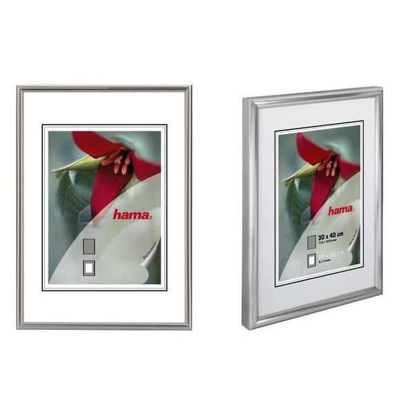 Fotrahållare - HAMA - Sevilla Dekor - 40 x 50 cm - Matt silver - EasyClip-system Pengar