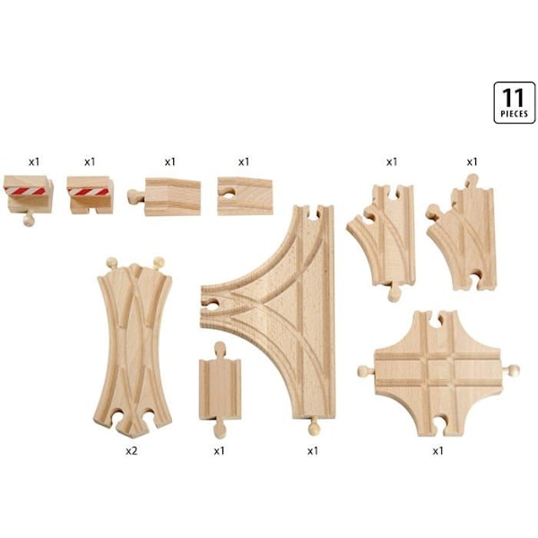 BRIO World - 33307 - Evolution Avance 11 Rails Box - Tilbehør til trætogkredsløb - Sortiment af skinner - fra 3 Flerfärgad