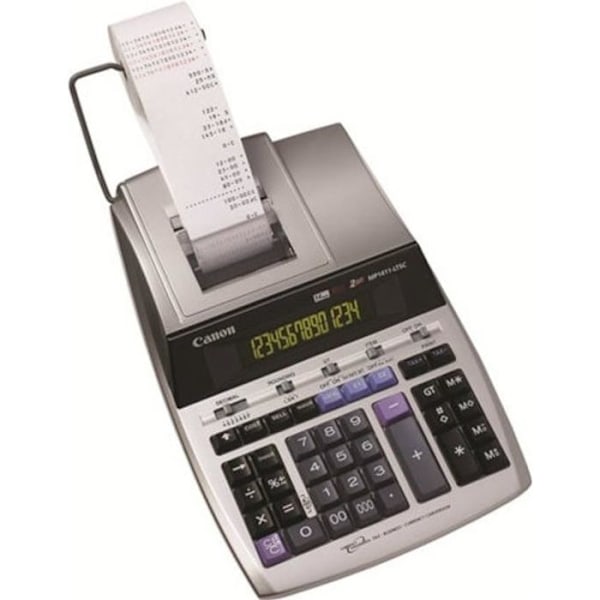 CANON-lommeregner med printer MP1411-LTSC - LCD - 14 cifre - vekselstrømsadapter, hukommelsesbatteri - metallisk sølv