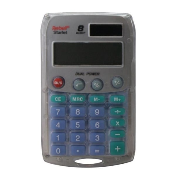 REBEL 77234A 8-siffrig Solar-Battery Pocket Calculator