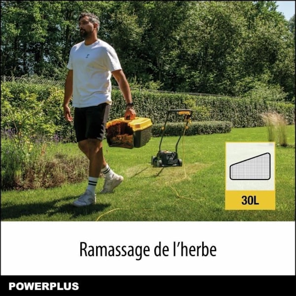 Ruohonleikkuri ja Sähkösakset - POWERPLUS - POWXG62205T - Ruohonleikkuri 1300 W & 32 mm Ø - Sähkösakset 250 W & 220 mm Ø sort