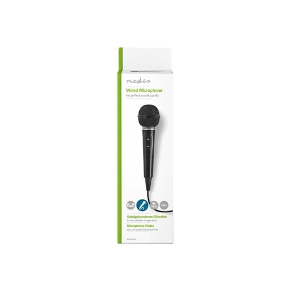 Microfon - Nedis - MPWD01BK - Dynamisk - Karaoke - Sort Svart