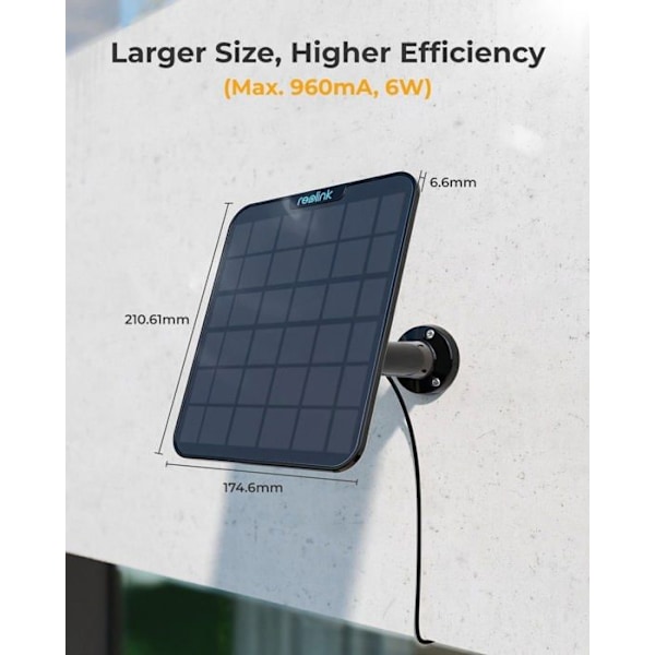 Balise solaire - Reolink solpanel 2 svart (5,8W)