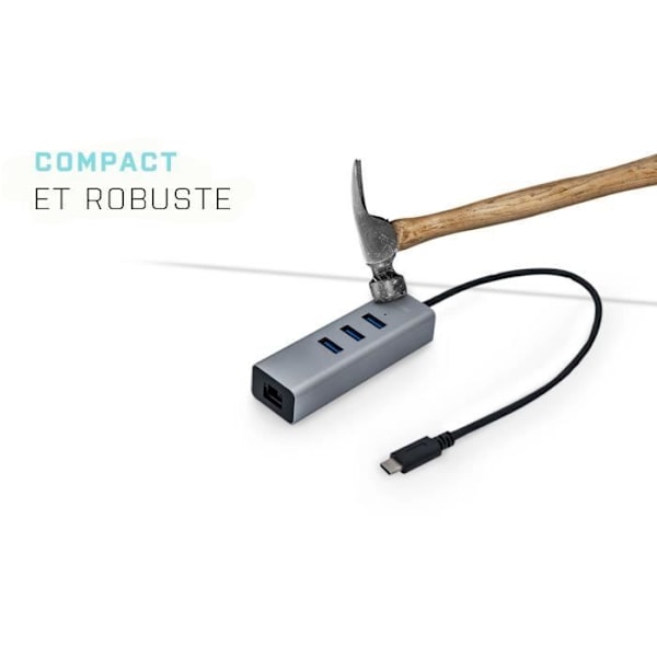 i-tec - Metal USB-C 3-port USB HUB med Gigabit Ethernet