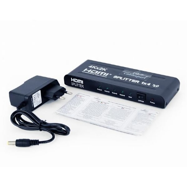 Video/lydsplitter - GEMBIRD - DSP-4PH4-02 - HDCP-kompatibel - 3D-understøttelse - HDTV-understøttelse