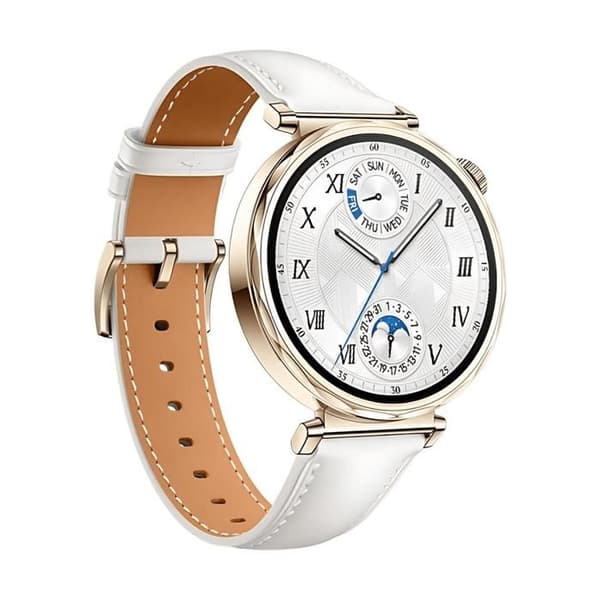 Smartklocka - HUAWEI - WATCH GT 5 41mm - AMOLED-skärm 1,43'' 466x466 - Vit läderrem - Batteritid 7 dagar Vit