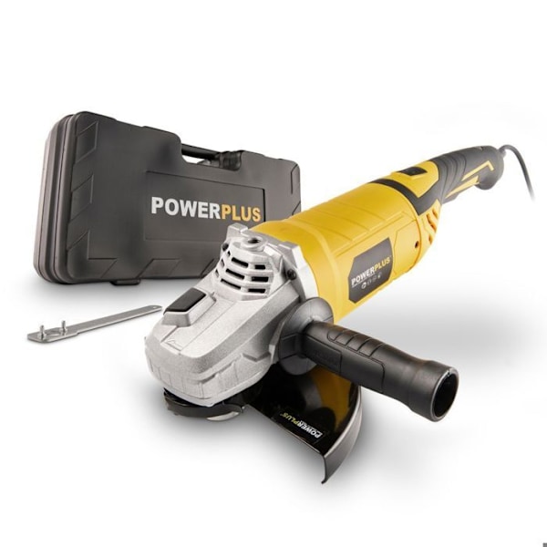 POWERPLUS - Kulmahiomakone 2500W - Ø230mm - 6500rpm - Kääntyvä kahva - Nopea teränvaihto - Akselin lukitus LAATIKKO Gul