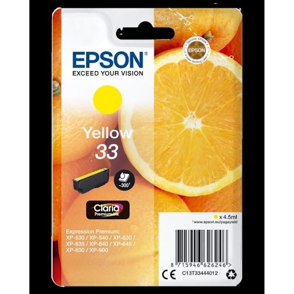 EPSON blækpatron T3344 gul - appelsiner (C13T33444012)