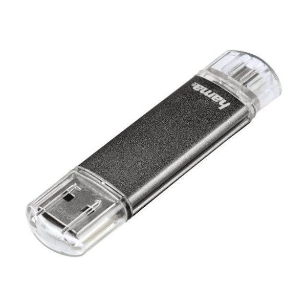 HAMA FLASHPEN LAETA TWIN 64 GB USB Flash Drive - Grå
