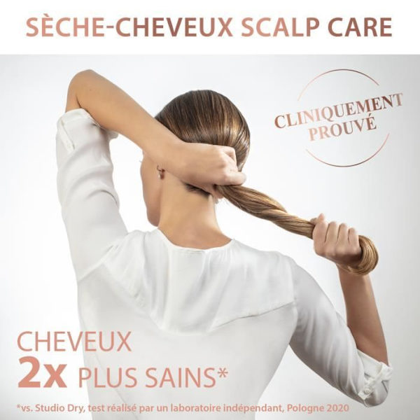 ROWENTA CV9240F0 Scalp Care Ultimate Experience -hiustenkuivain, vahvistetut volyymia antavat hiukset, päänahan hieronta, 3 lisäosaa Vit