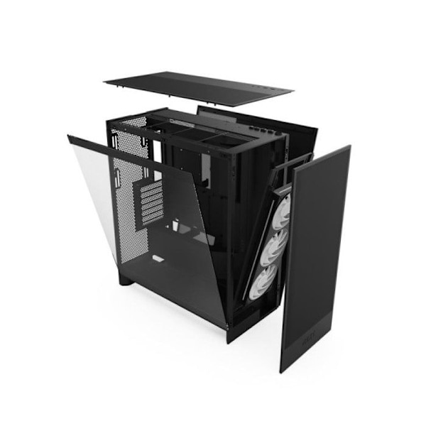 Mellemstort kabinet ATX - NZXT - H7 Flow RGB - 3 ventilatorer 120 mm - Optimal køling - Mesh-paneler