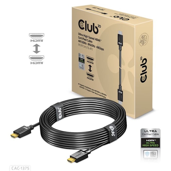 Club 3D CLUB3D HDMI-kabel 5 m HDMI Type A (Standard) Sort - CAC-1375