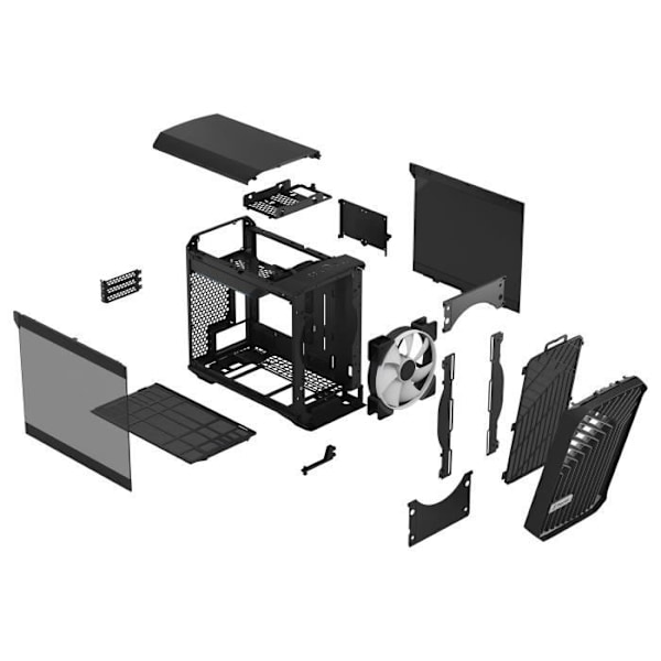 PC-taske - FRACTAL DESIGN - Torrent Nano RGB Black TG Light Tint - Sort ( FD-C-TOR1N-02 )