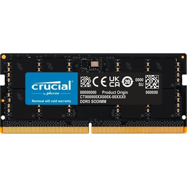 RAM-muisti - CRUCIAL - DDR5-4800 SODIMM - 32 Gt (CT32G48C40S5)