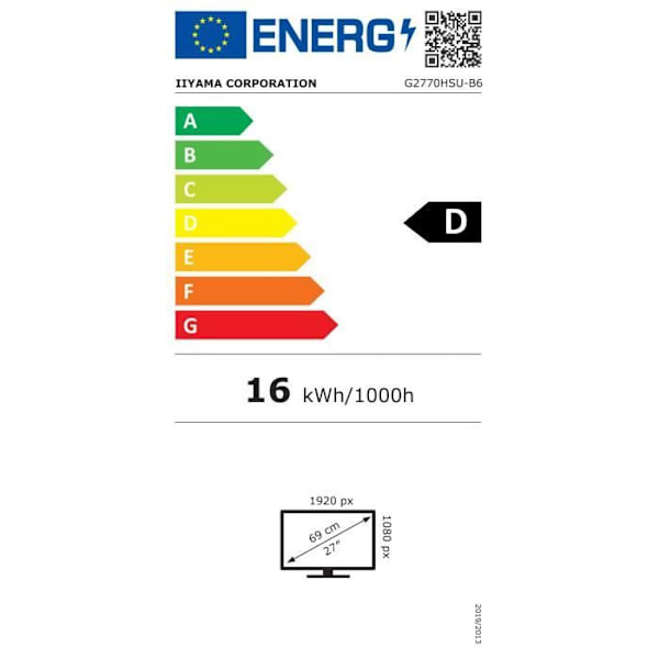 PC-skærm - IIYAMA - G2770HSU-B6 - 27" IPS FHD 1920 x 1080 - 0,2ms - 180Hz - HDMI DP - Sort