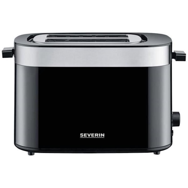 Grille-pain XXL SEVERIN - 2 skiver - 800W - sort/børstet rustfrit stål Sort og børstet rustfrit stål