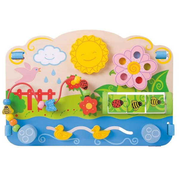 Puinen toimintakeskus - Bigjigs Toys - Kukat - Lajittelu ja rakentaminen - Muotoile lohkot Flerfärgad