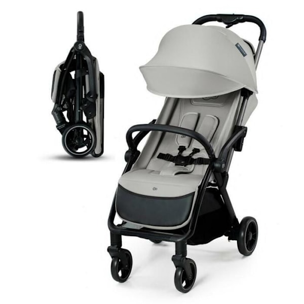 Klapvogn indtil 22 kg - KINDERKRAFT APINO - Automatisk foldning - Vandtæt - Vægt kun 7,5 kg - Grå Grå og sort