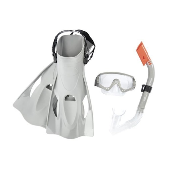 BESTWAY Meridan Snorkkelimaski + Snorkkeli + Evät Set 43/46 - 2 eri väriä Grå eller blå