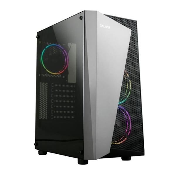 ZALMAN S4 Plus PC CASE - Medium Tower - Musta - Karkaistu lasi - ATX-muoto (S4PLUSBK) musta