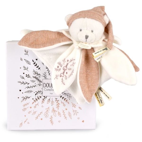 Doudou fladede petaler Bjørn Rosa Lyserød