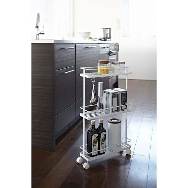 Køkkenvogn - YAMAZAKI - 7151 - Hvid - Nem montering - Kompakte dimensioner Vit