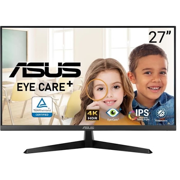 Skærm - ASUS - VY27UQ - 27 Tommer - 4K UHD - IPS - HDR-10 - Eye Care Plus Sort