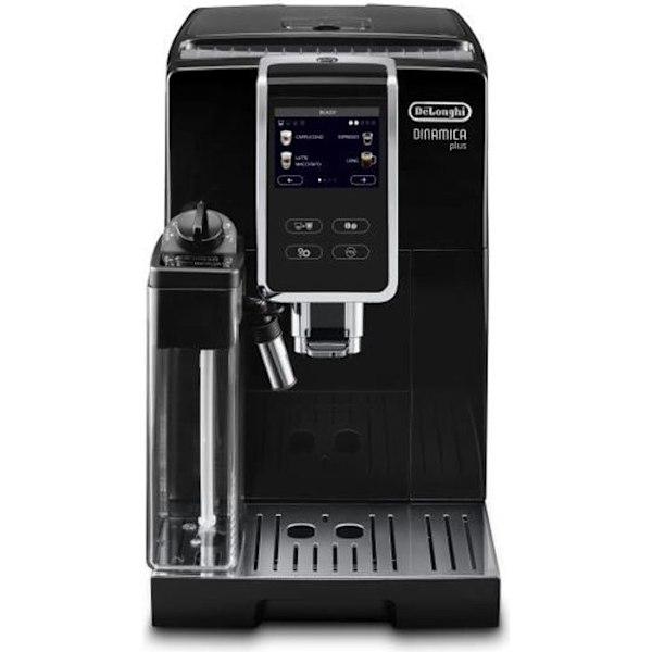 De'Longhi Dinamica Plus ECAM370.70.B, 2-i-1 kaffemaskin, 1,8 L, Kaffebönor, Malet kaffe, Inbyggd kvarn, 1450 W, Svart