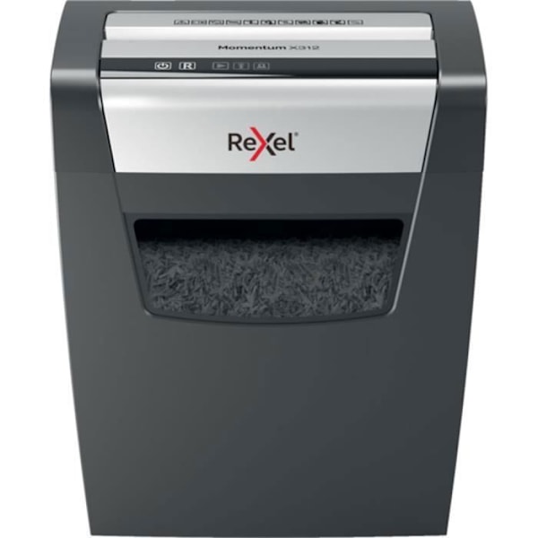 Papirdokumentshredder - Rexel - Momentum X312 - P3 - 12 ark - 23L - Sort Svart
