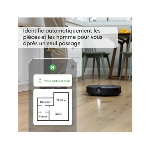 Robotstøvsuger - IROBOT - Roomba Combo j5 - 2 i 1 - Navigation PrecisionVision - Kapacitet 0,389L Antracit